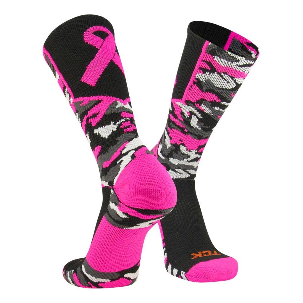 Breast Cancer Awareness Crew Socks Pink Camo 1