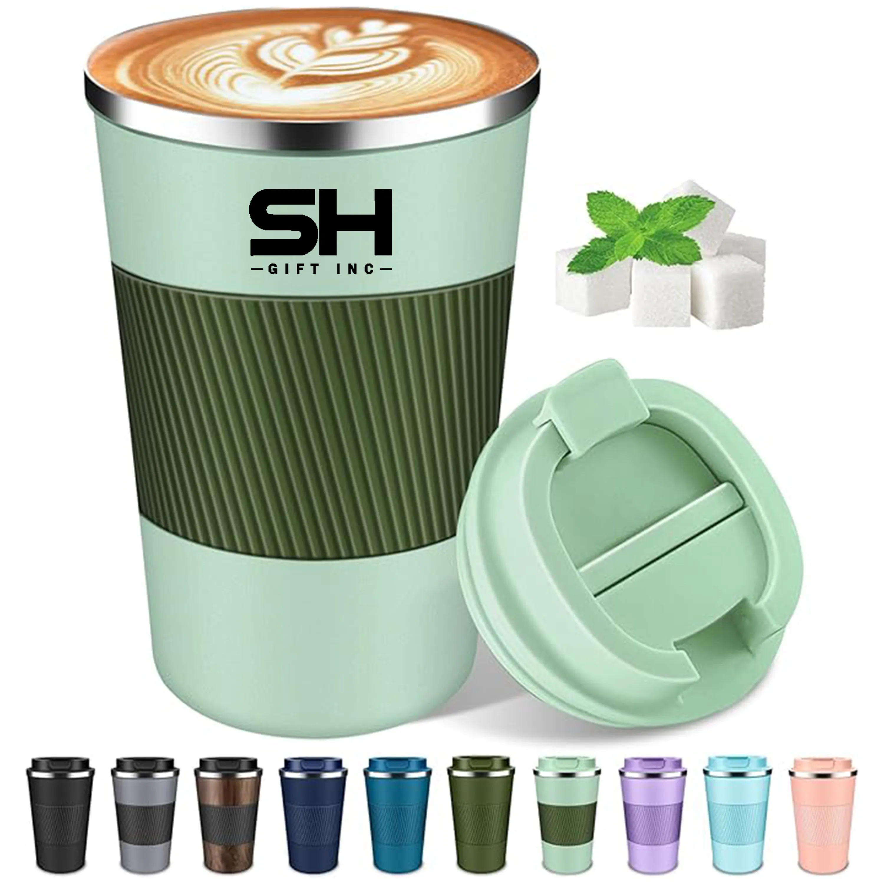 12 oz Insulated Coffee Mug with Lid 1