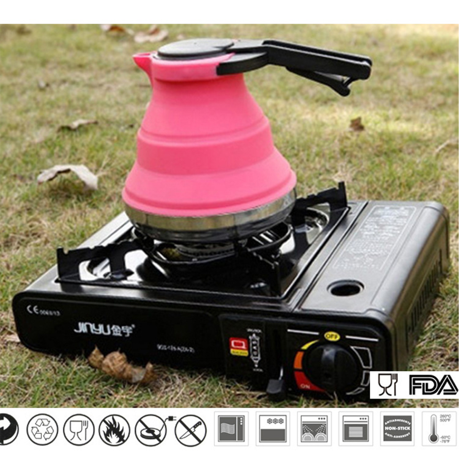 50oz Collapsible Camping Kettle for Hiking 6