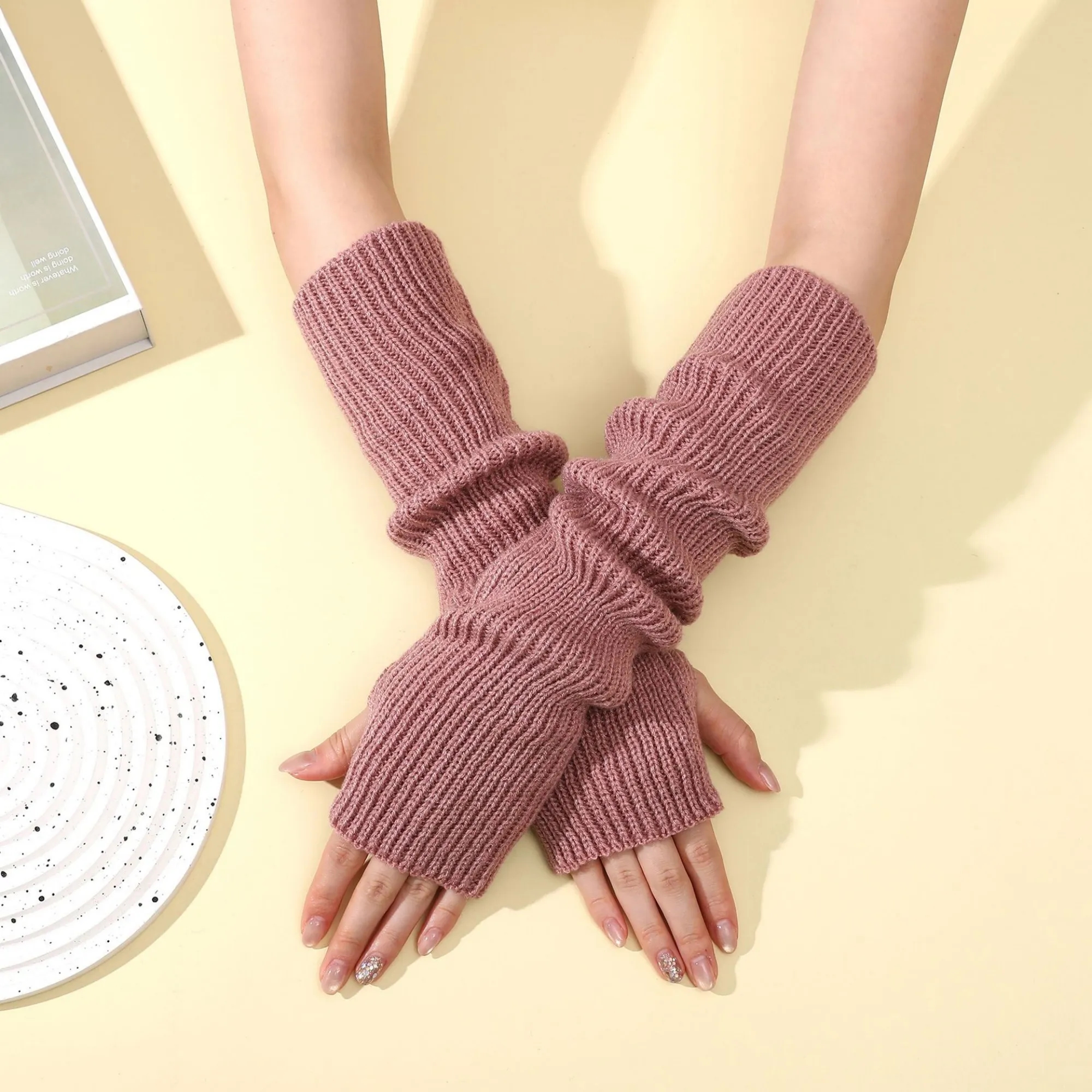 Long Fingerless Knit Winter Arm Warmers 4