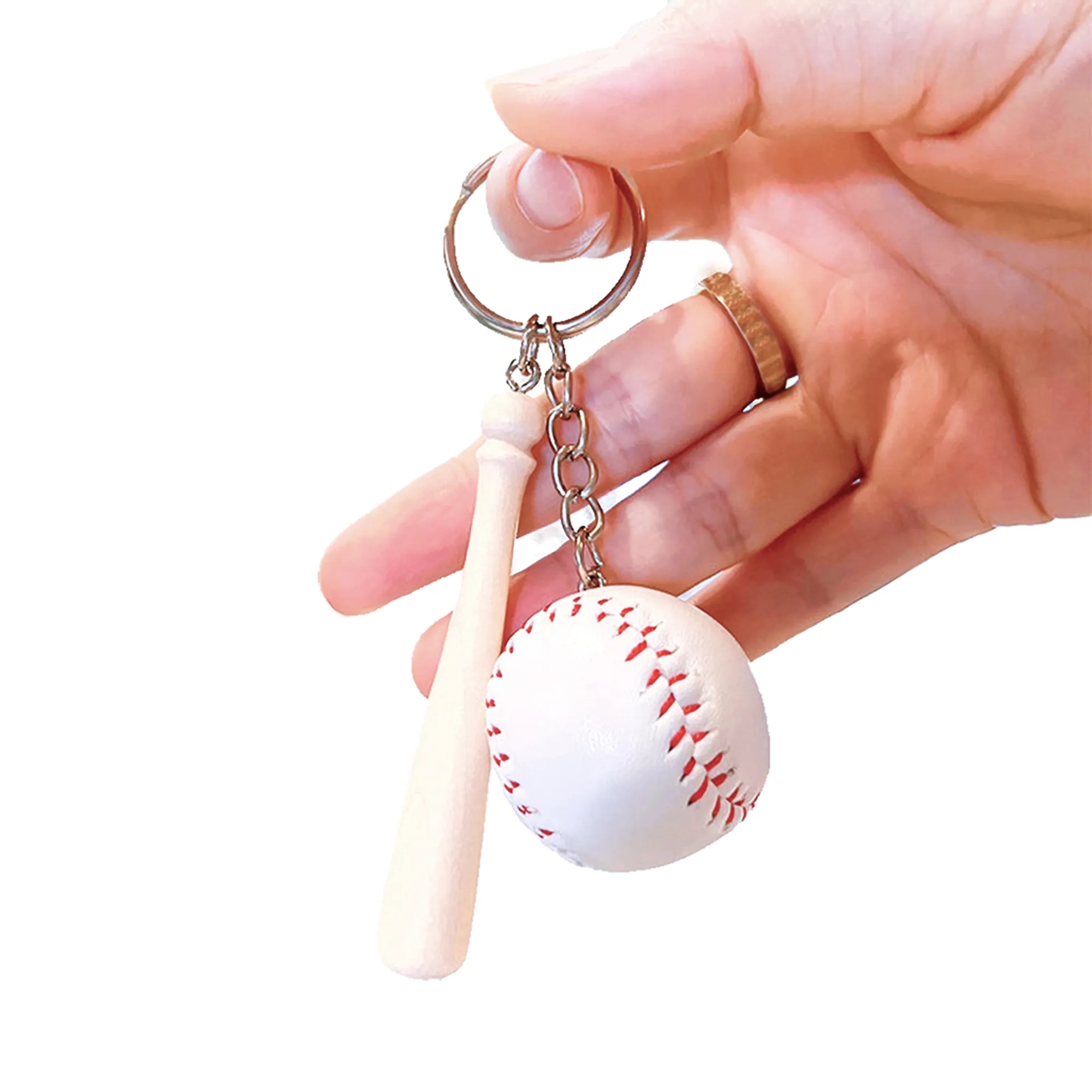 Wooden Baseball Bat Key Chain 3