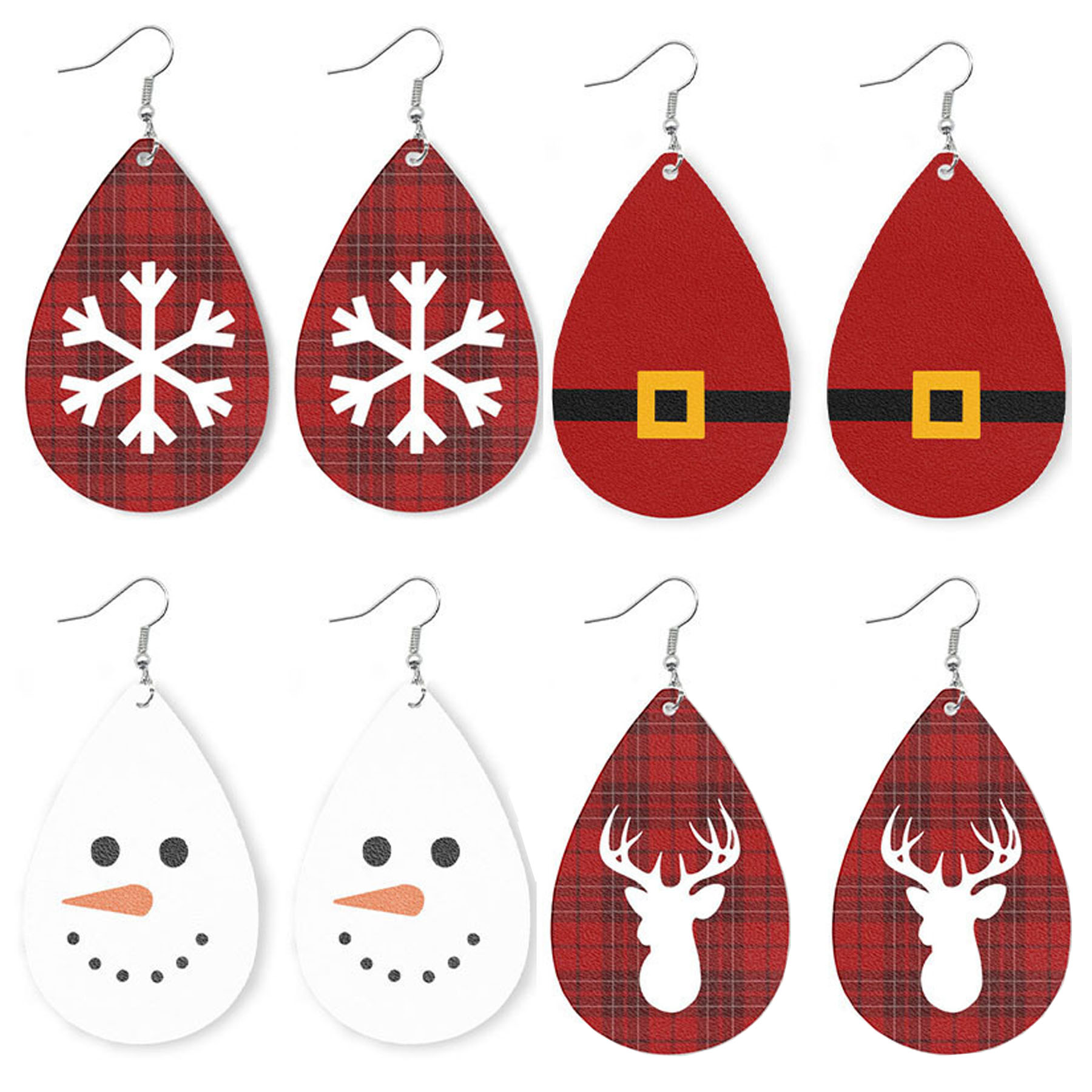 Double Sided Printed PU Leather Earrings 1