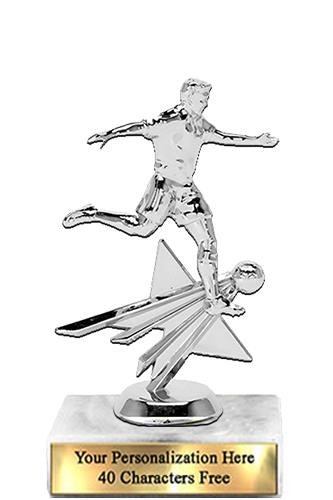 Trophy: 7", 2x3 white marble base, Star Figure Soc 2