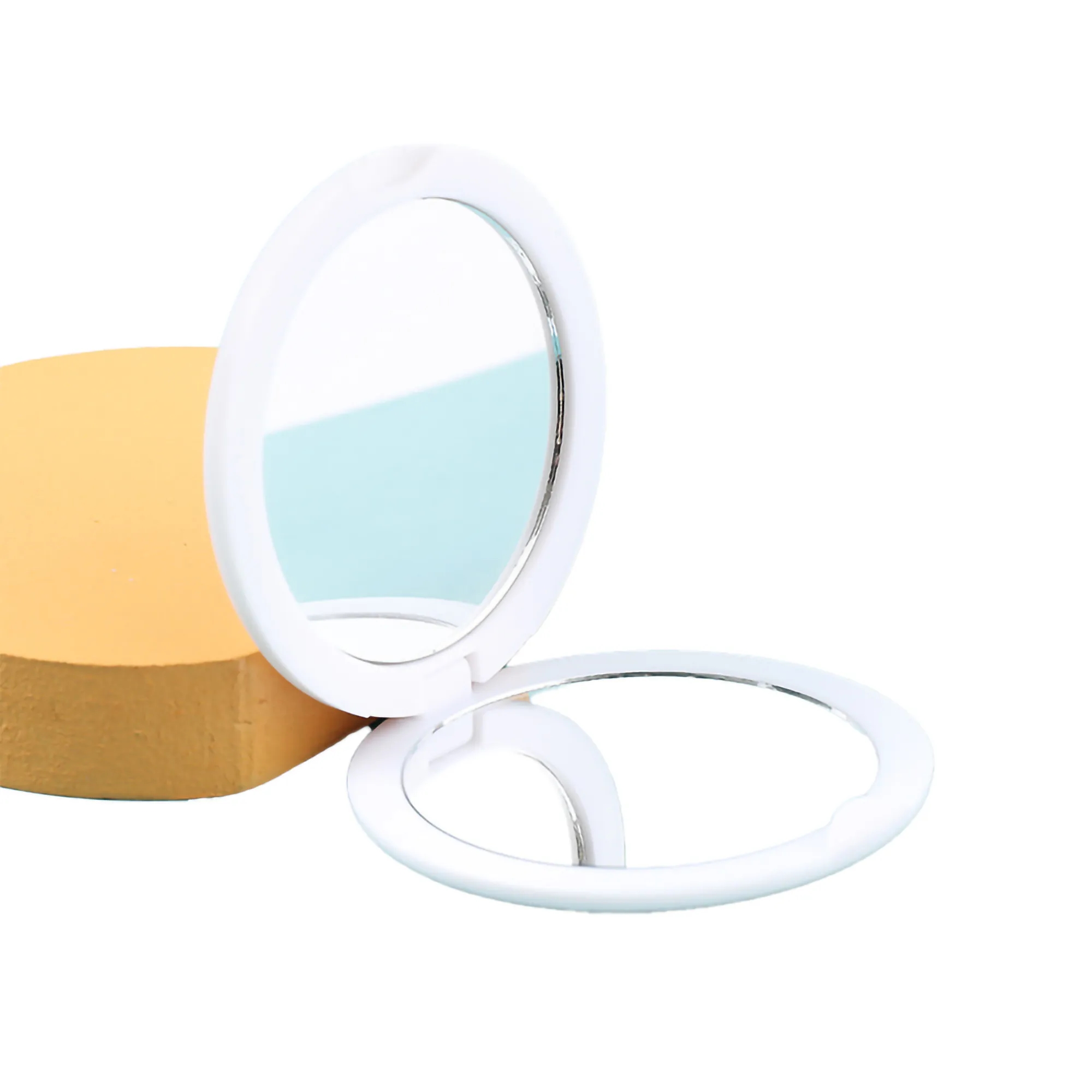 MOQ 50PCS Mini Round Plastic Pocket Cosmetic Mirror 2