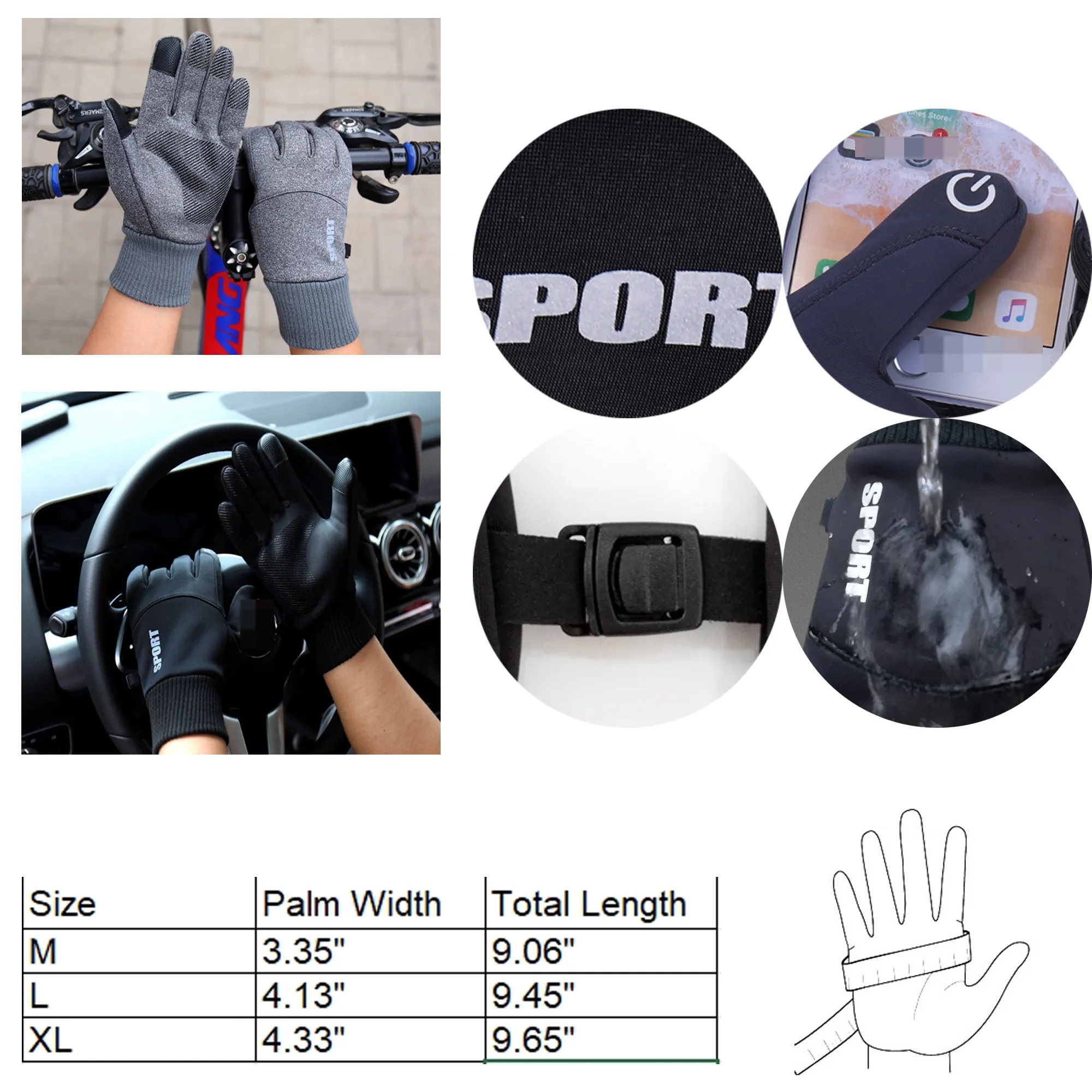 Custom Logo Fleece Winter Gloves 3