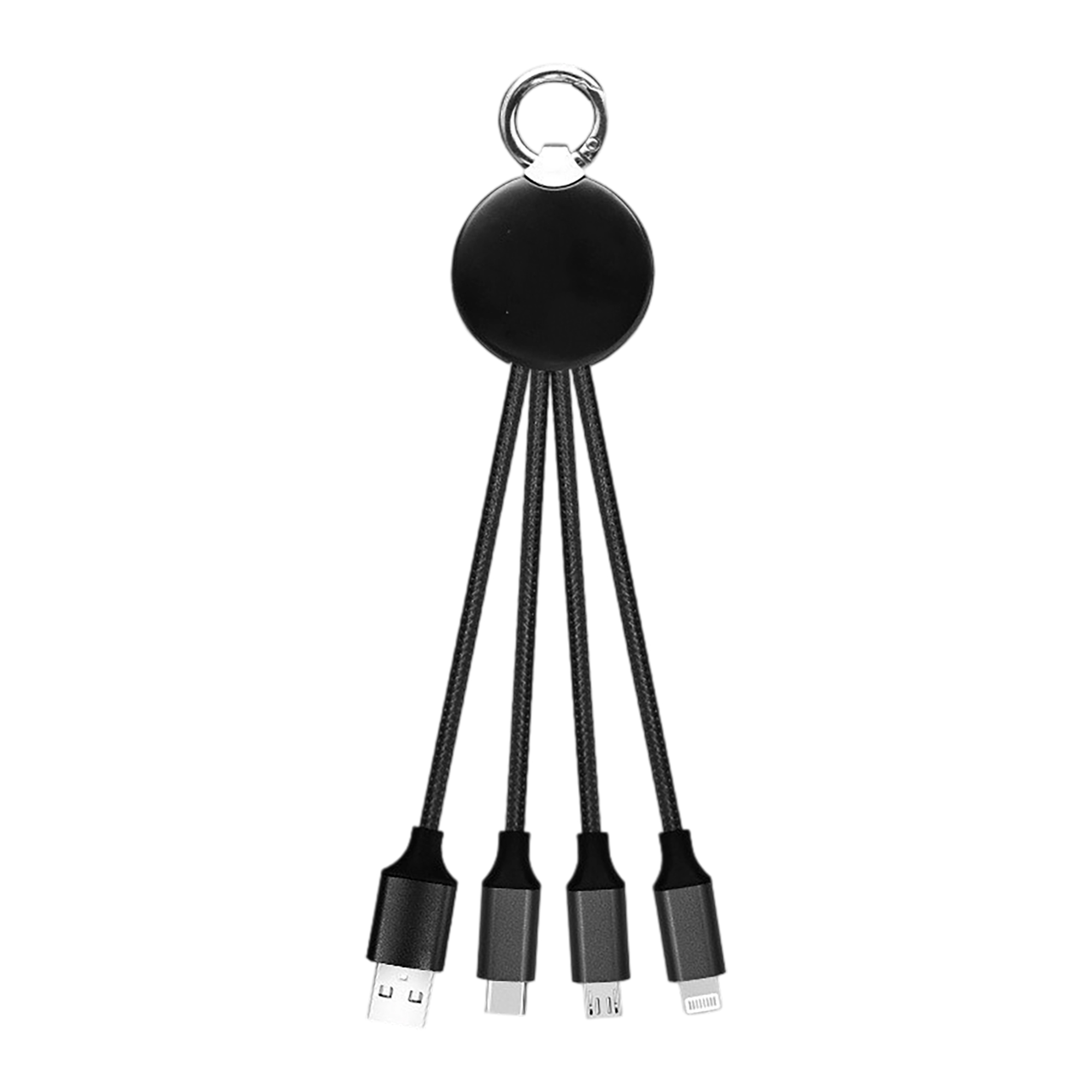 Nylon Three In One Charging Cable With Light Up Logo 8