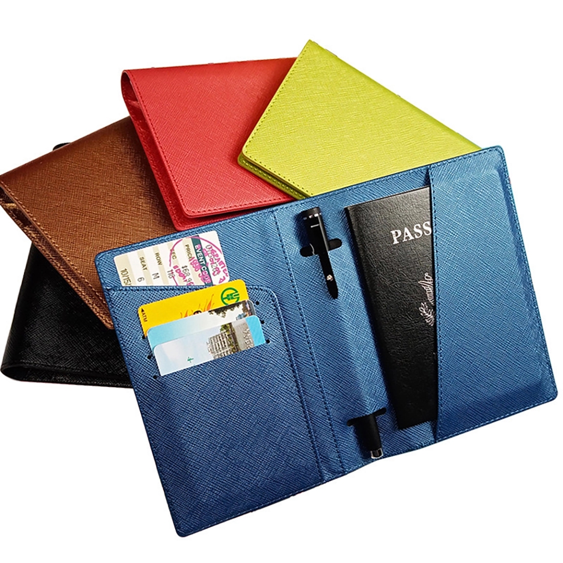 Saffiano PU Leather Passport Holder Cover 9