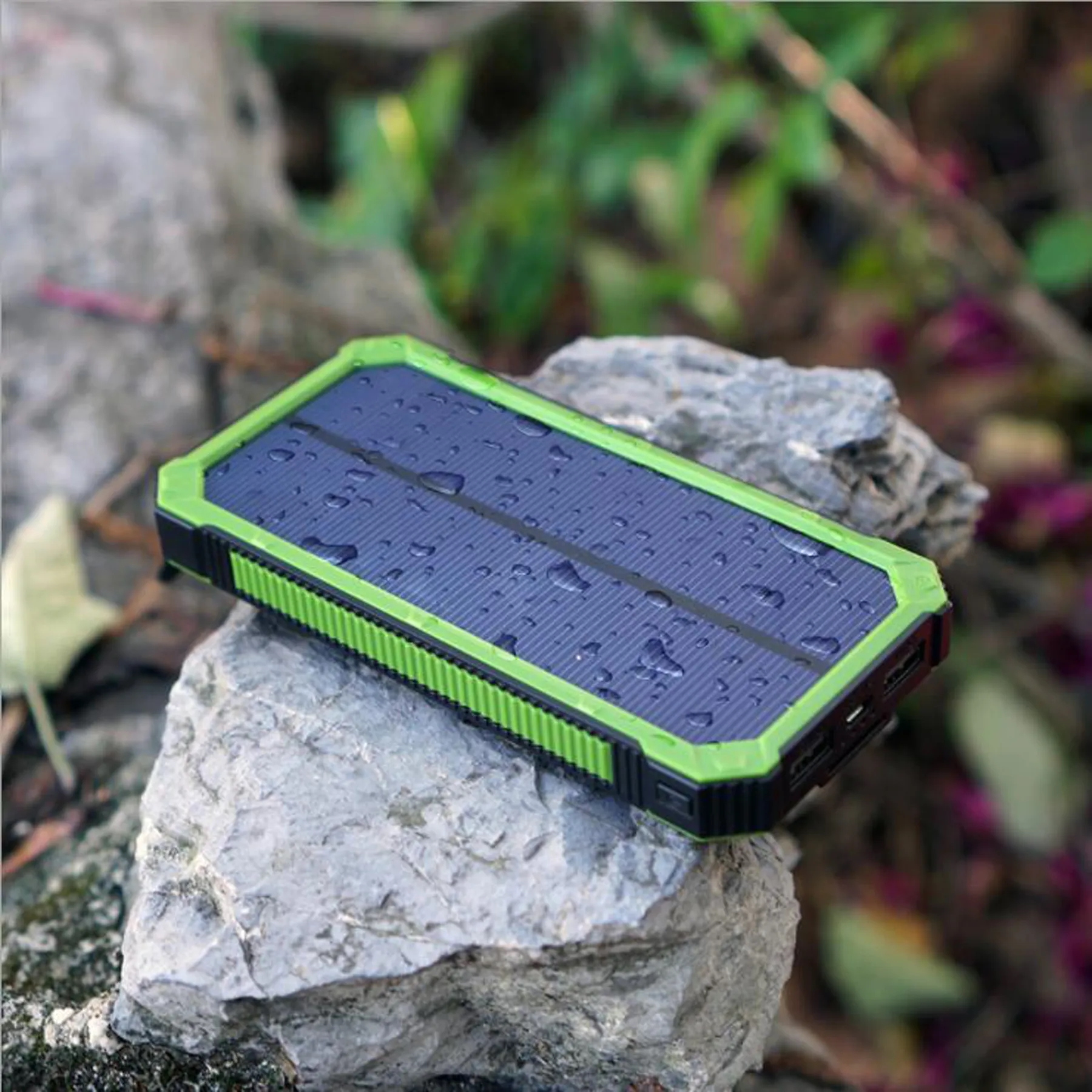 Outdoor Waterproof Charger w/ Dual USB Outputs & Flashlight 4