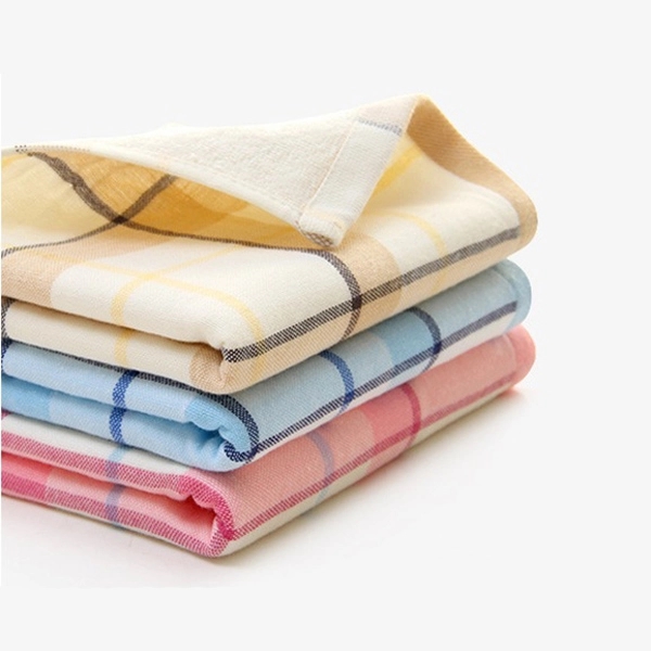 Custom Gift 100% Cotton Soft Plaid Hand & Face Towel 15