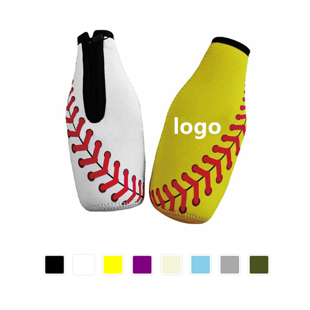 Zipped Neoprene Baseball Bottle Cooler 2