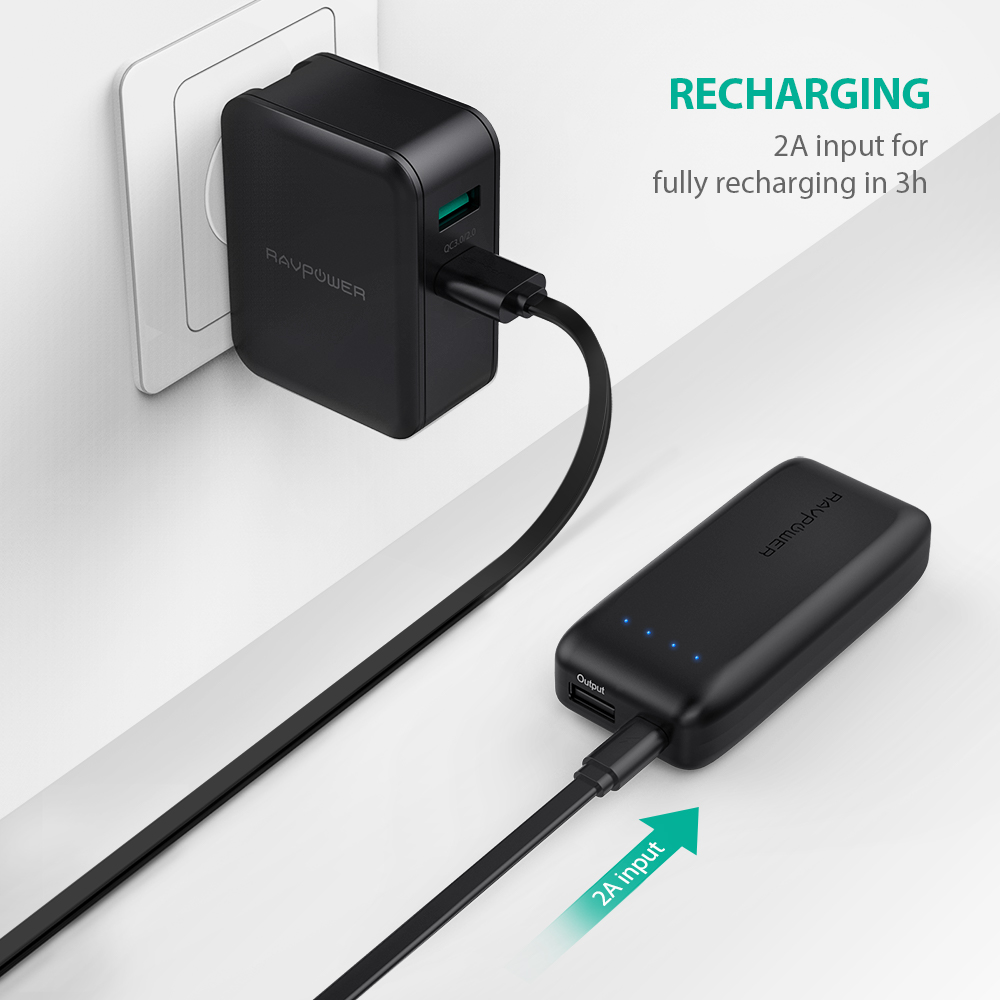 Prudential RAVPower Palm Size Compact Power Bank - 6700mAh 8