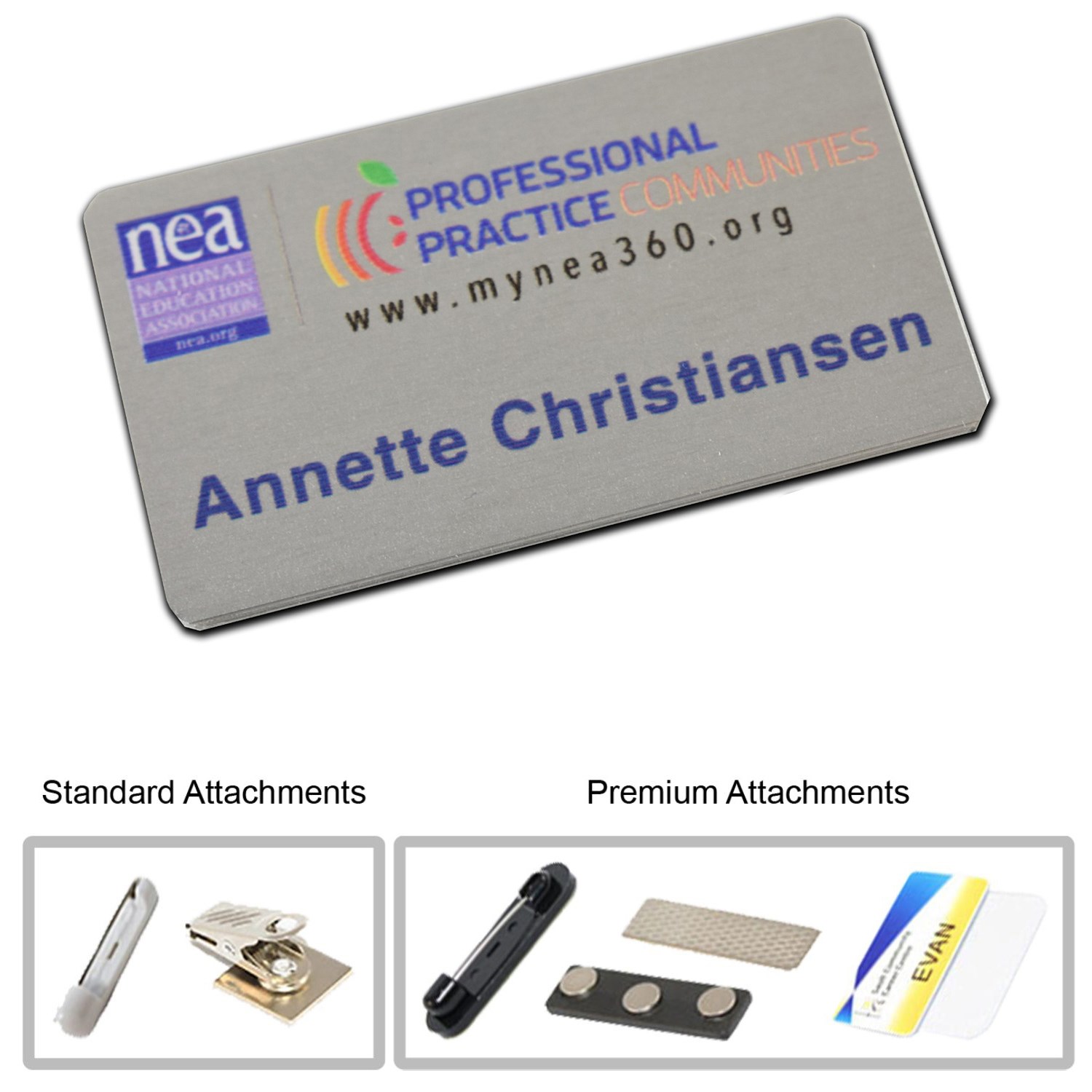 2.125 inch x 3.375 inch Metal Name Badge 2