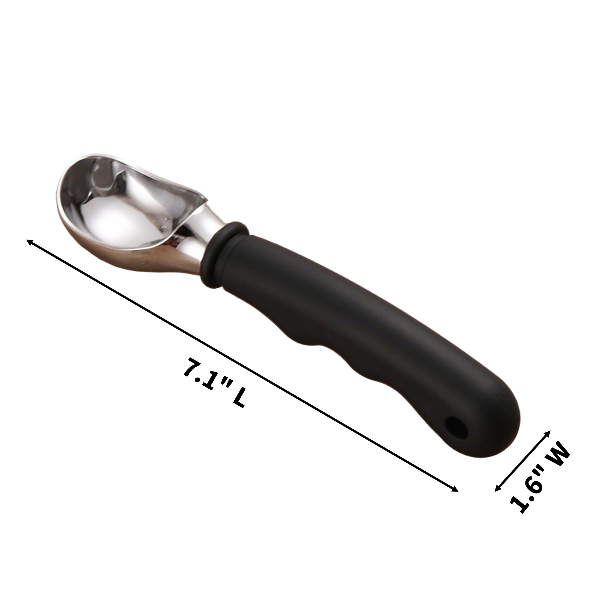 Zinc Alloy Dessert Scoop With Ergonomic Handle 7.1" Length x 1.6" Width 3