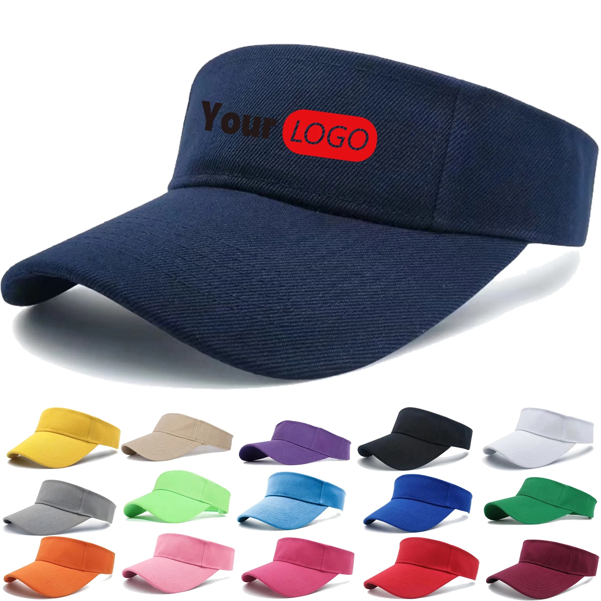 Cotton Sun Visor Hats Full Color 3