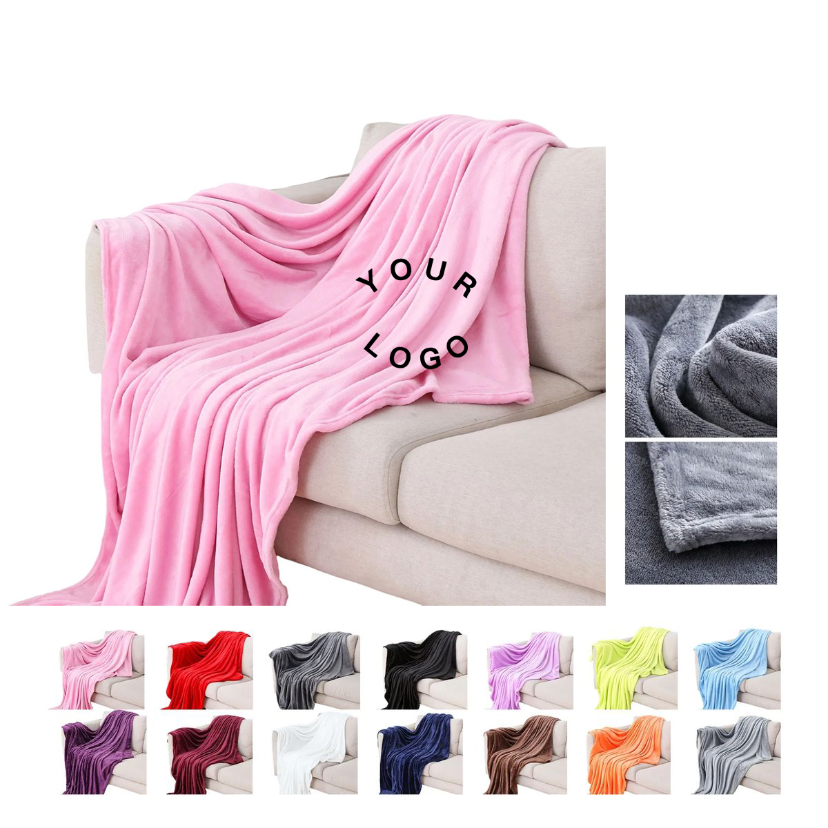 Polyester Fleece Blanket with Custom Patch 2