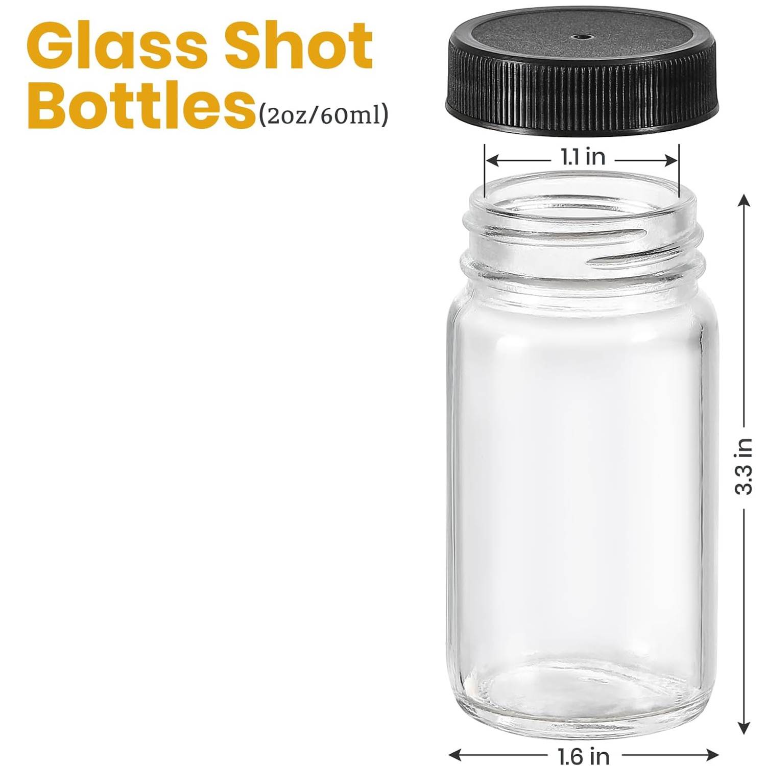 2 OZ Portable Leakproof Glass Jars w/ Lids 7