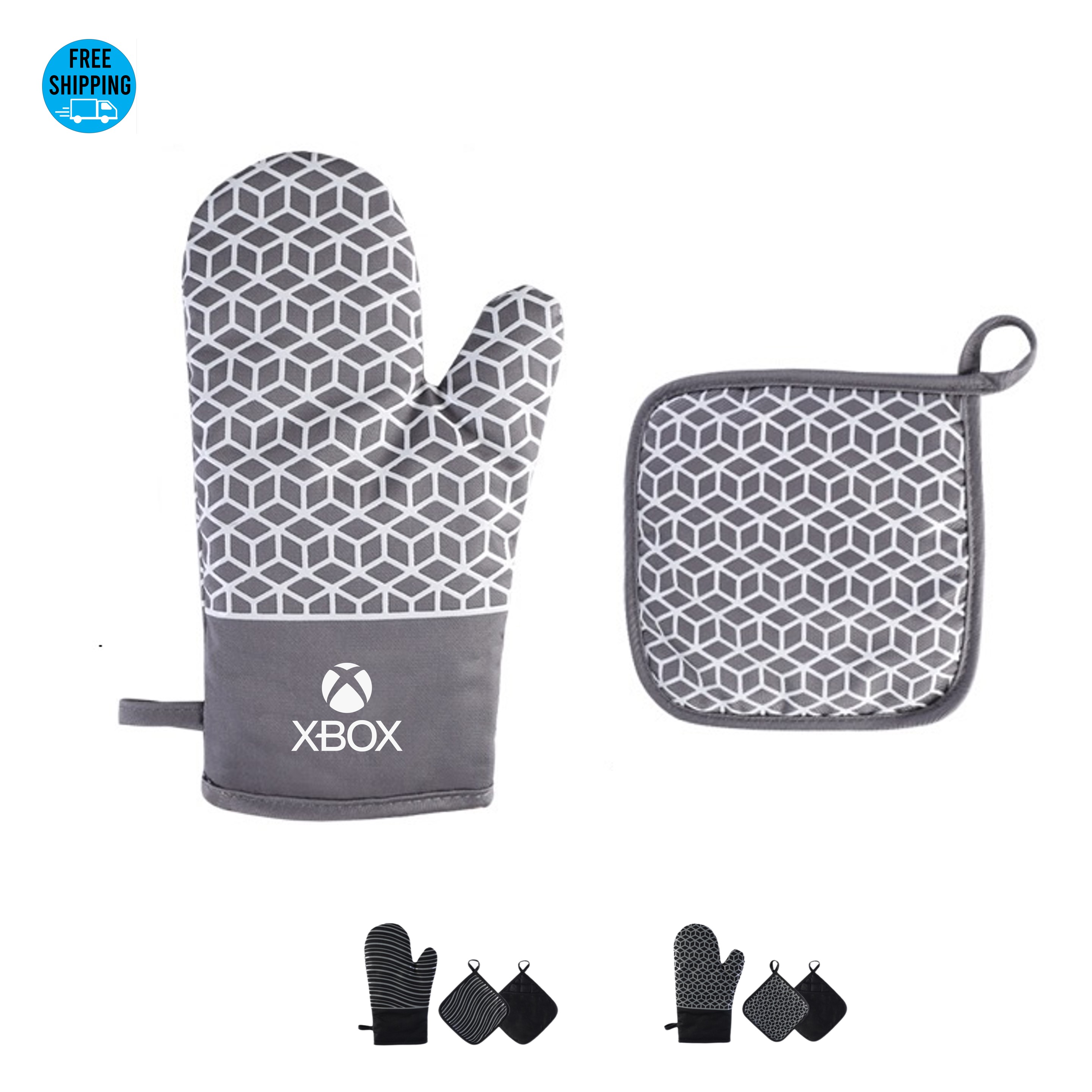 Oven Mitt and Pot Holder Set 4