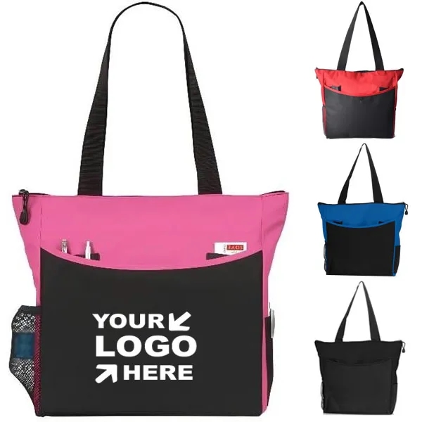 Promotional 600D Polyester Zippered Tradeshow Tote Bag 5