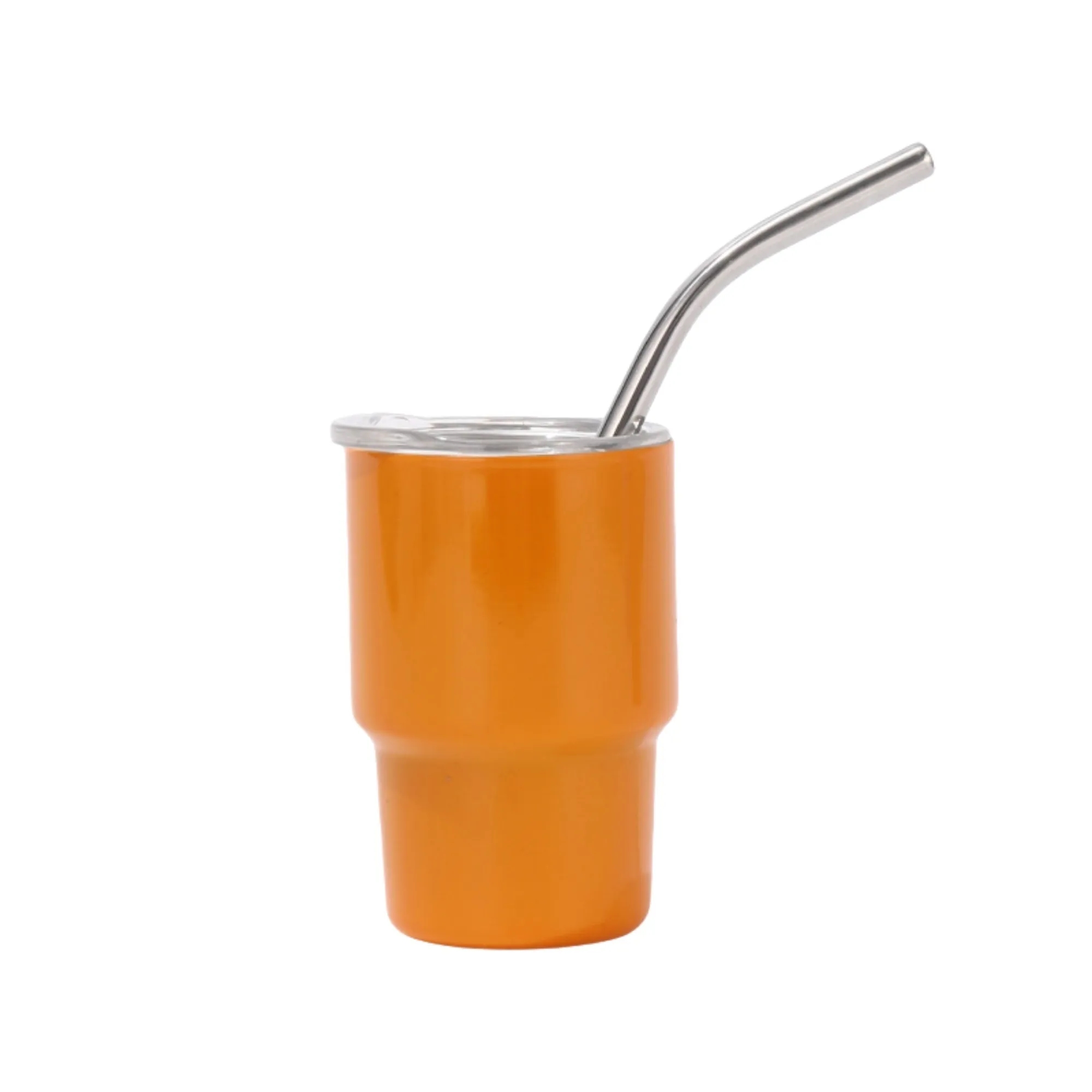 Mini Tumbler Shot Glass with Straw and Lid 16