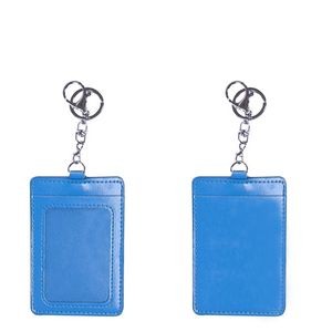 PU Leather 2 Pockets Card Holder Key Chain 25