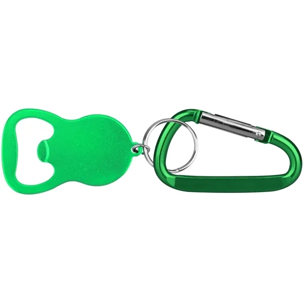 Round Shape Plain Bottle Opener with Key Ring & Carabiner 2