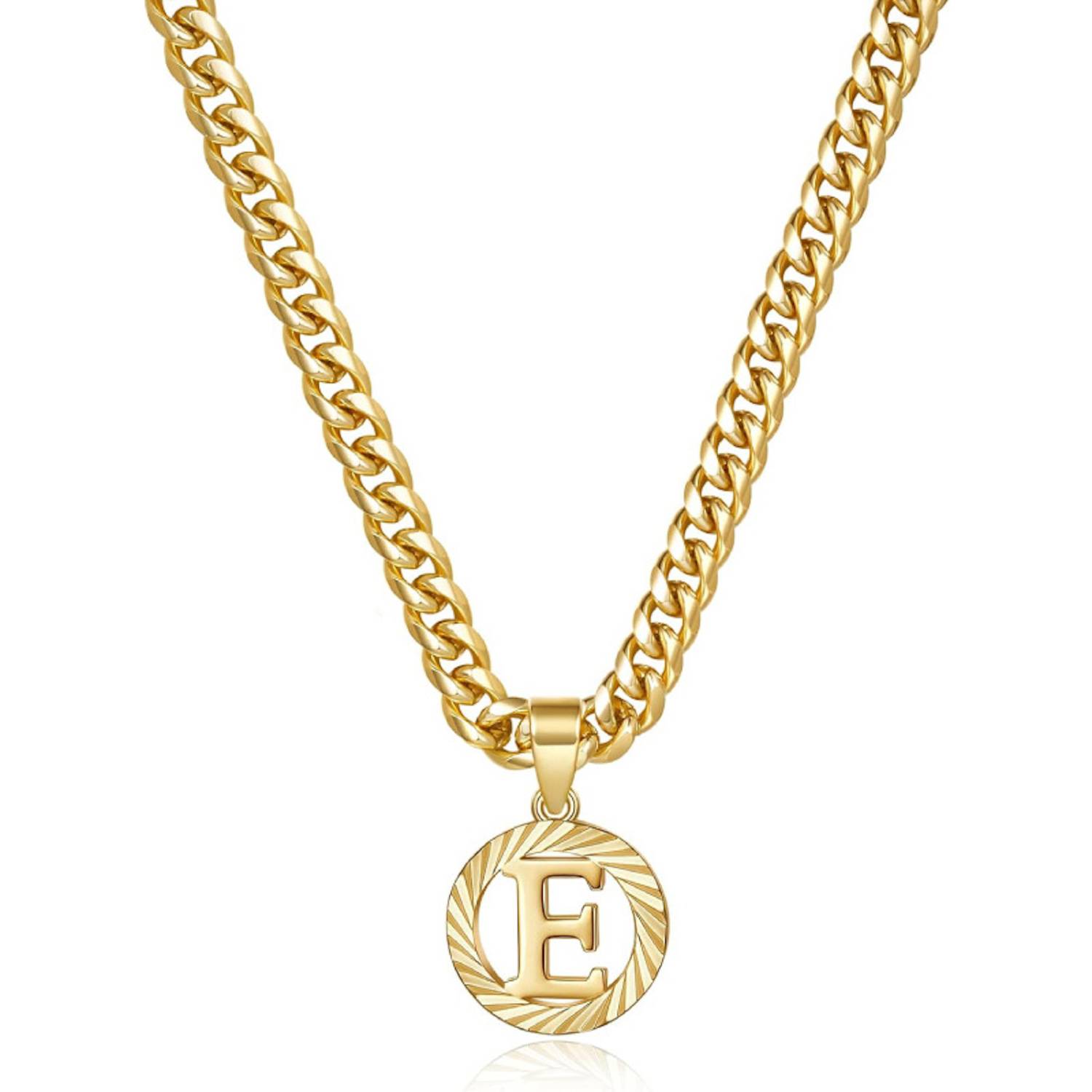 14K Gold Plated Hollow Round 26-Letter Necklace 1