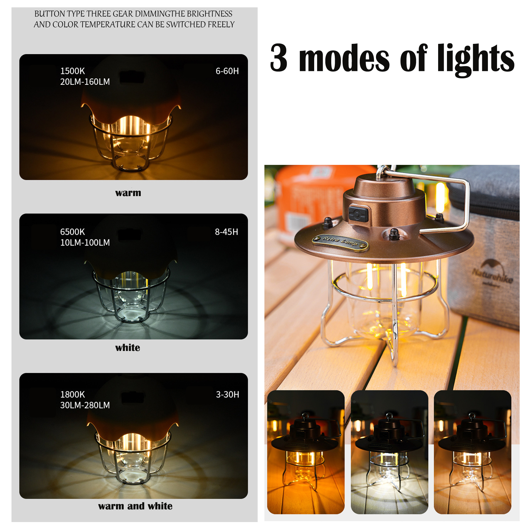 Portable Camping Emergency LED Lantern with USB Charging 2