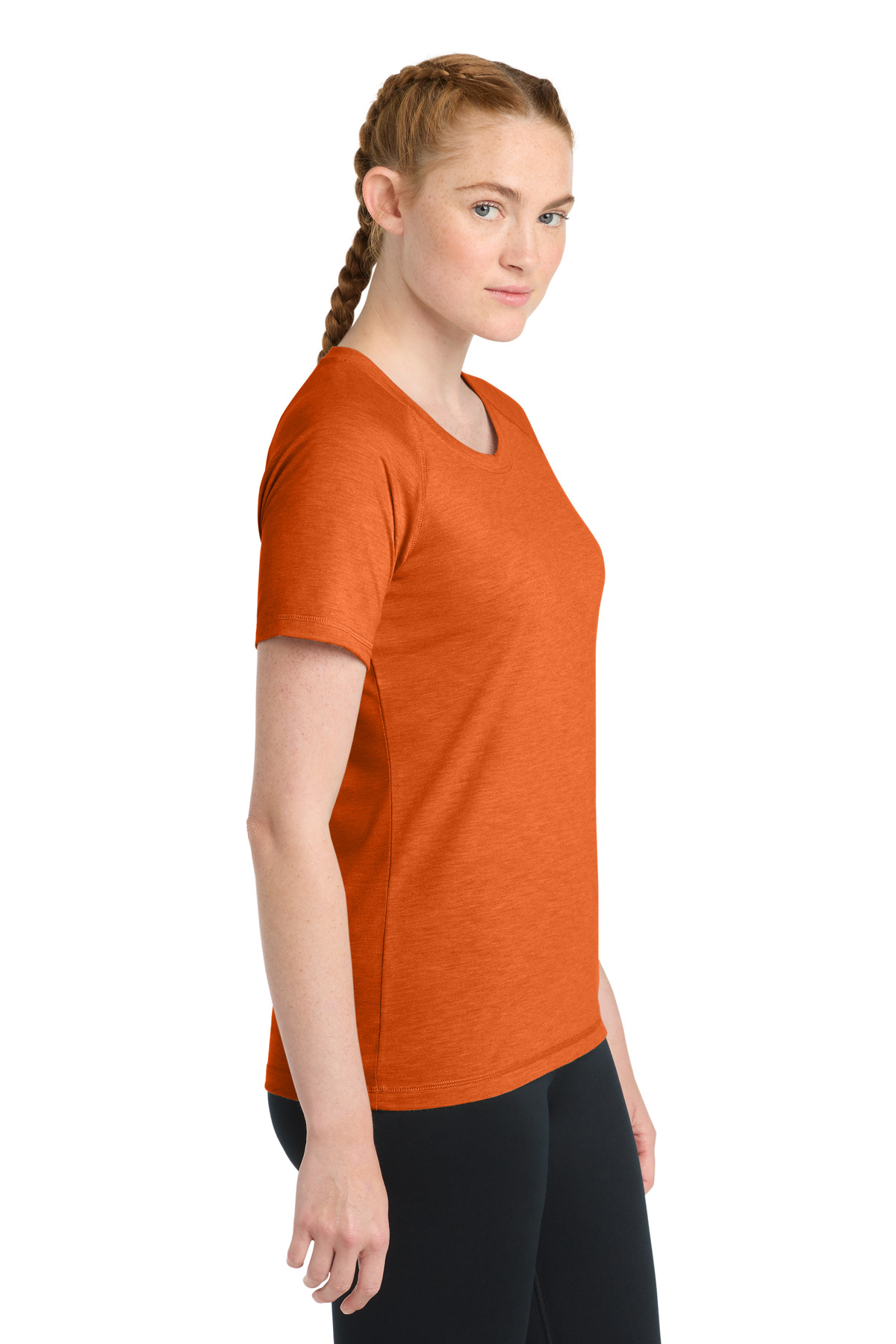 Sport-Tek Women's PosiCharge Tri-Blend Wicking Scoop Neck Raglan Tee. LST400 4