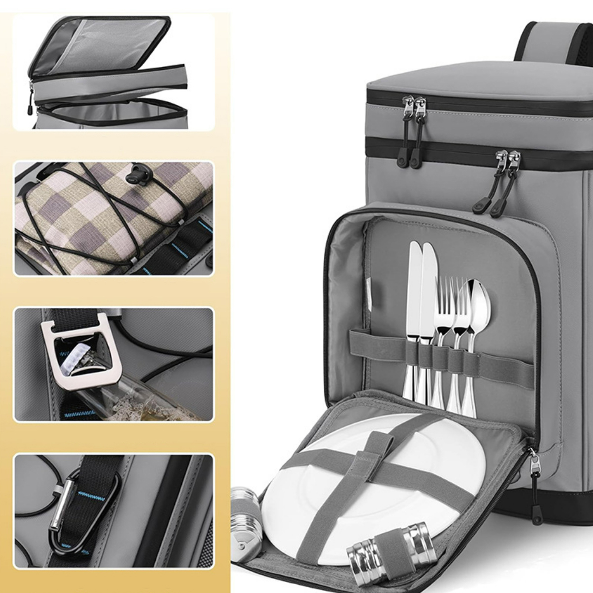30L Waterproof Insulated Cooler Backpack W/ Multiple Pocket 2