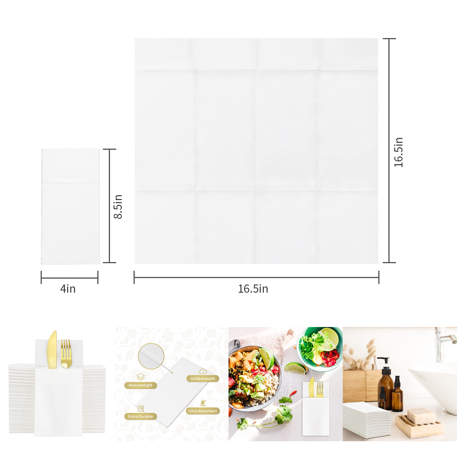 100 Piece Paper Napkins Guest Towels 2