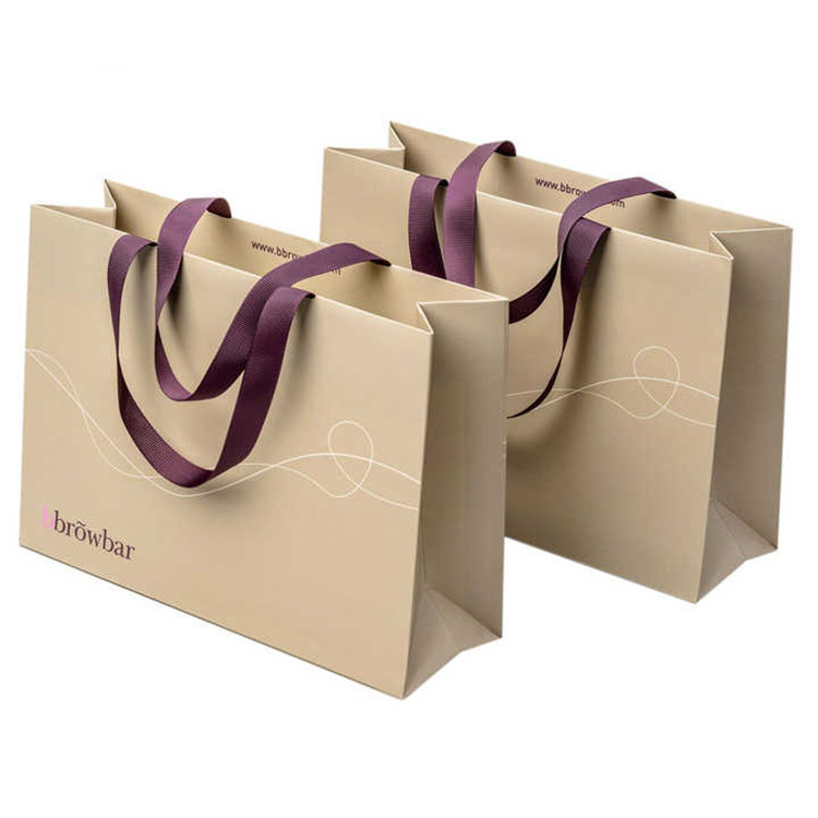 Custom Paper Gift Bags with Ribbon Handles 2