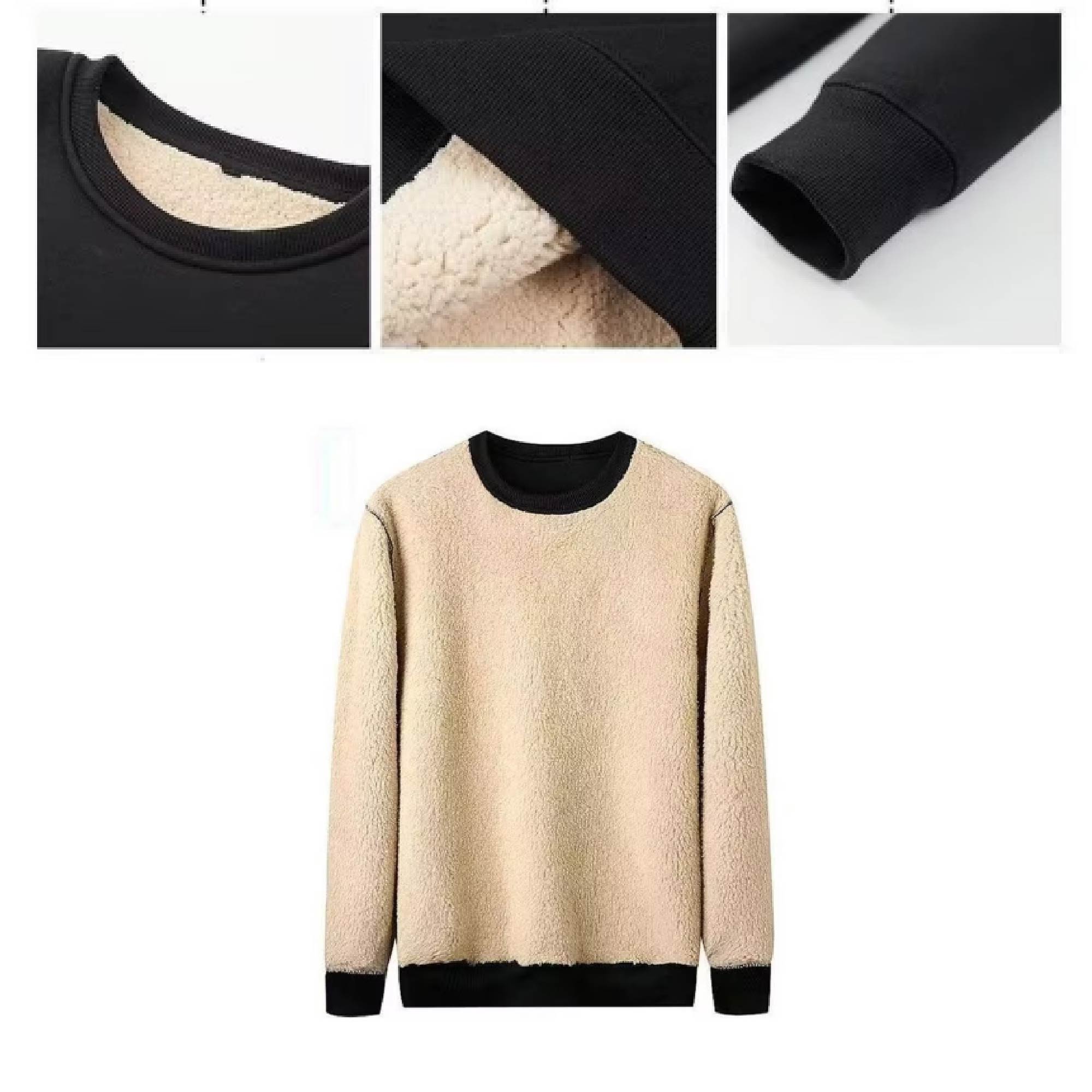 MOQ 5 pcs Loose-Fit Fleece-Lined Sweatshirt 1