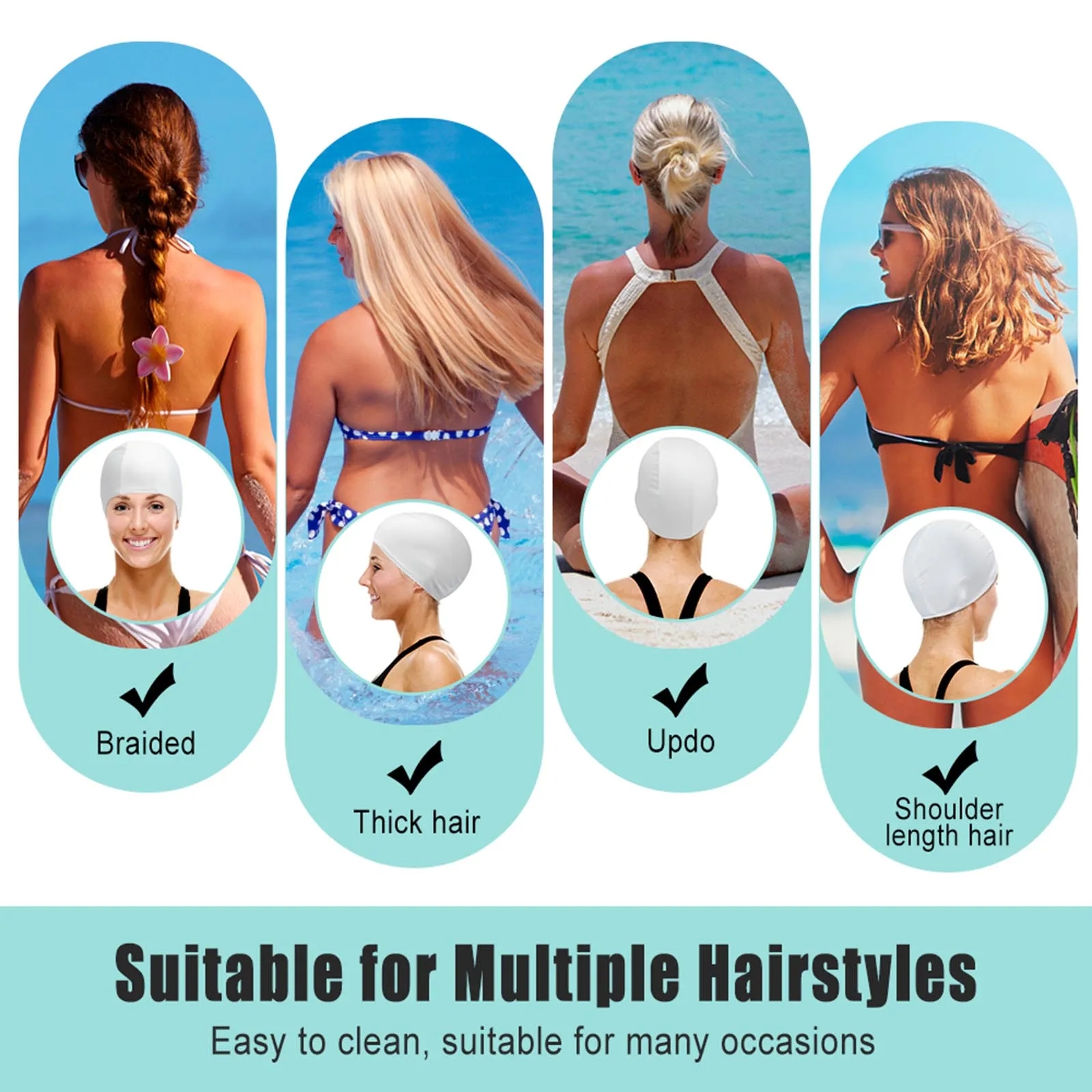 Polyester Spandex Swim Cap 7