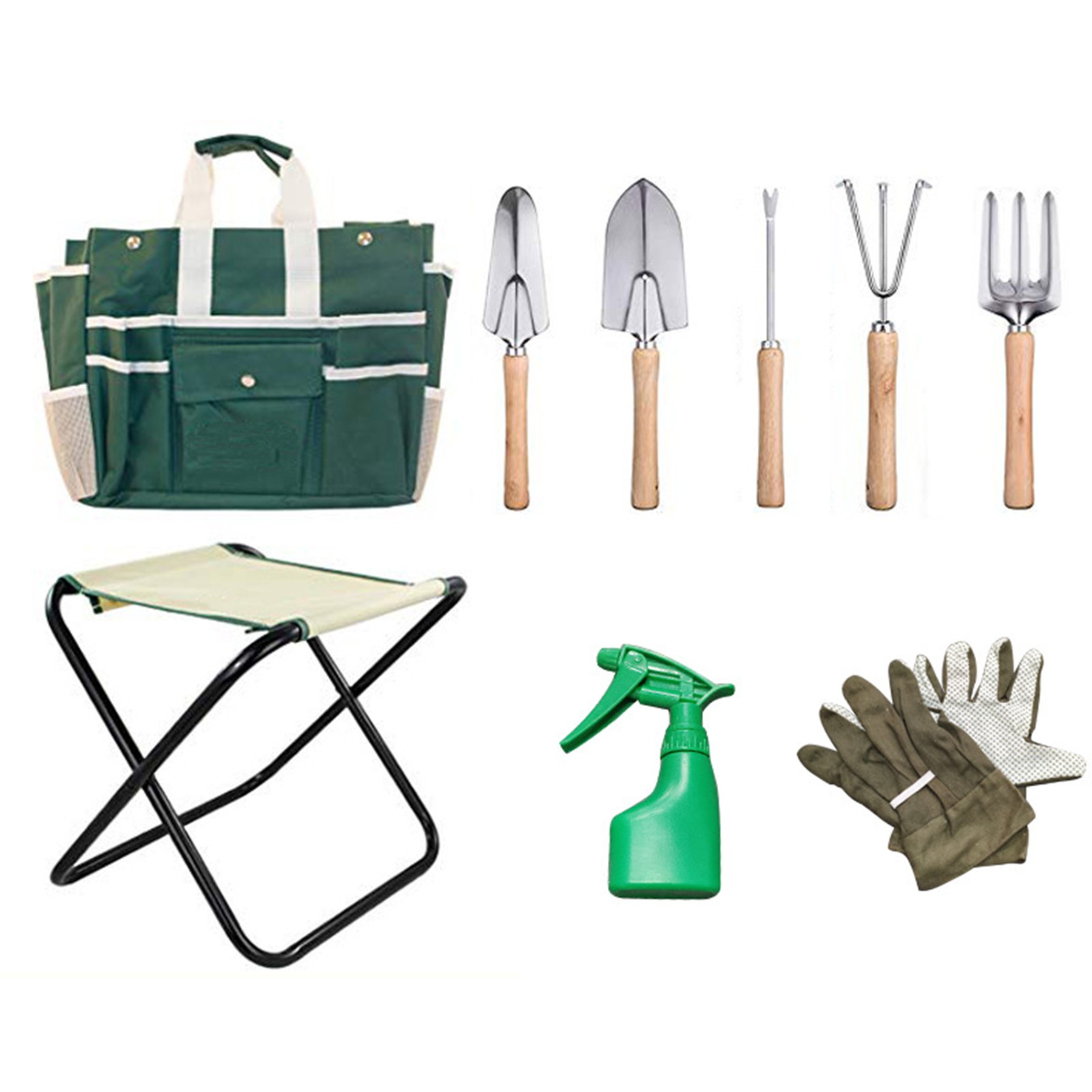 Gardening Tools With Folding Stool 1