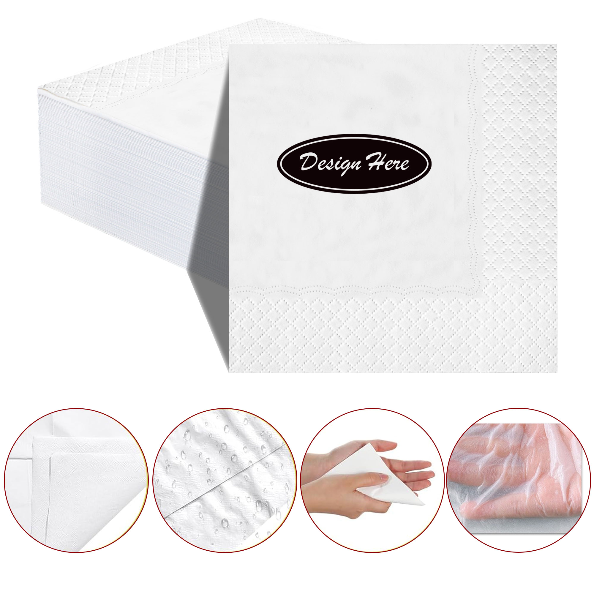 Customized Soft White Napkins 4