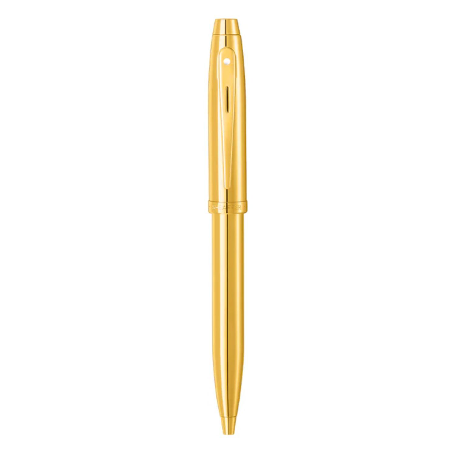 SHEAFFER® 100 9372 Glossy PVD Gold Trim Executive Ballpoint Pen w/ Gift Box 7