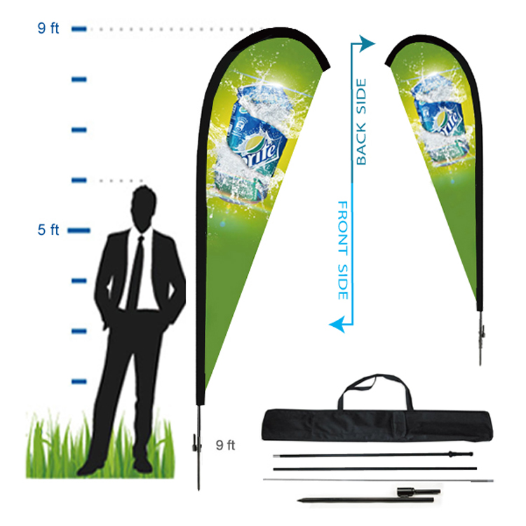 6.5 ft. Teardrop Advertising Flag Kit 2 (Double Sided) 2