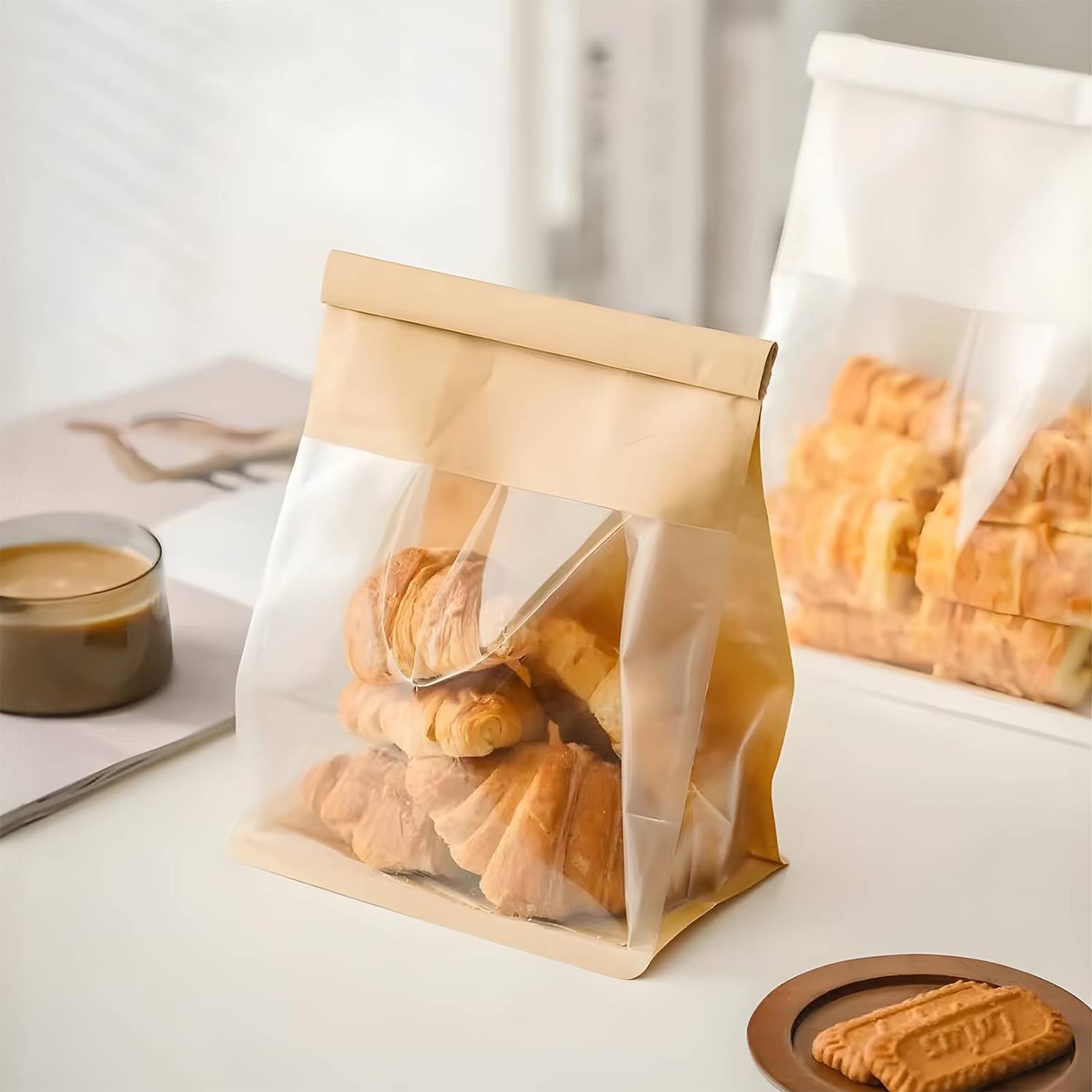 8.6inch Large Bread Bags with Tin Tie W/ Clear Window 3