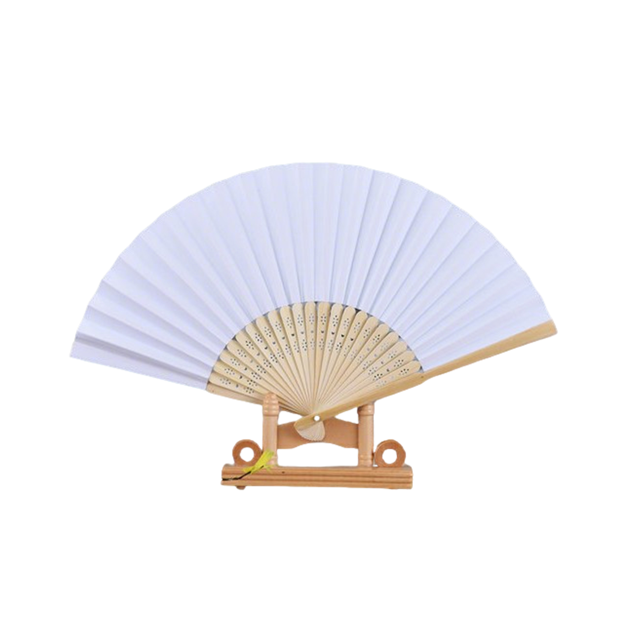 Bamboo Folding Handheld Paper Fan 8.2" x 15" 9