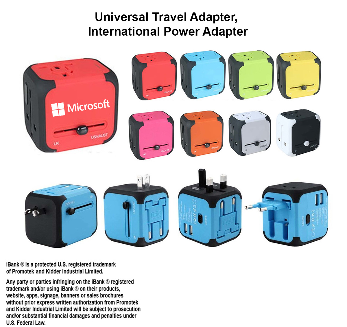iBank ® Universal Travel Adapter, International Power Adapter 1