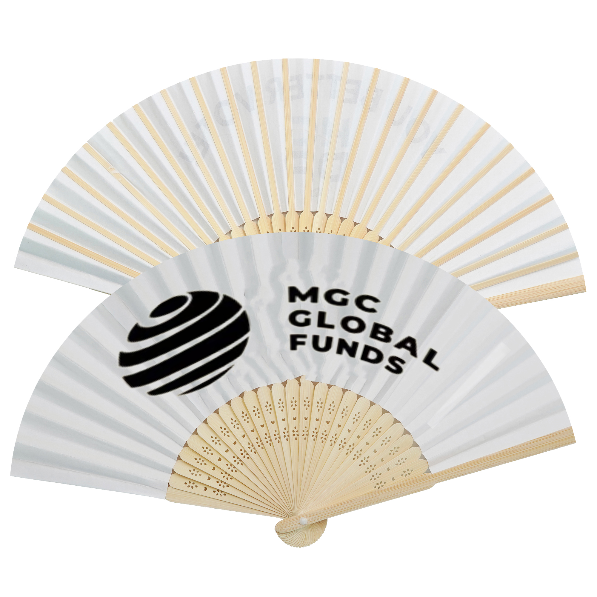 Personalized Paper Fan with Bamboo Handle ?C Handheld Fan 2
