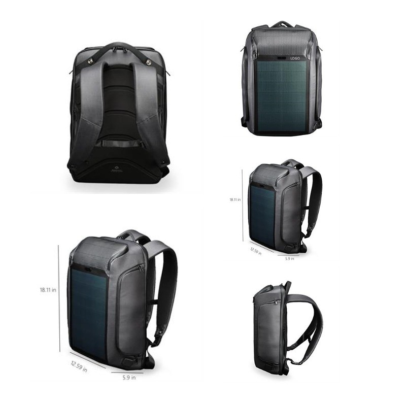 
Solar Backpack with Solar-Panel and USB Port