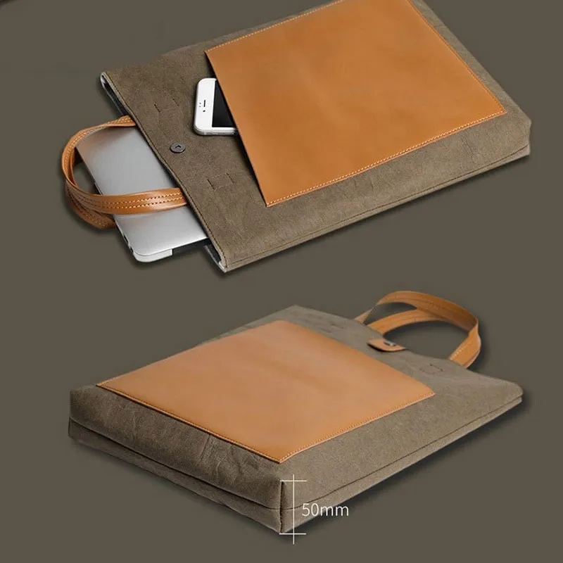 Washable Kraft Paper Laptop Tote Bag 7