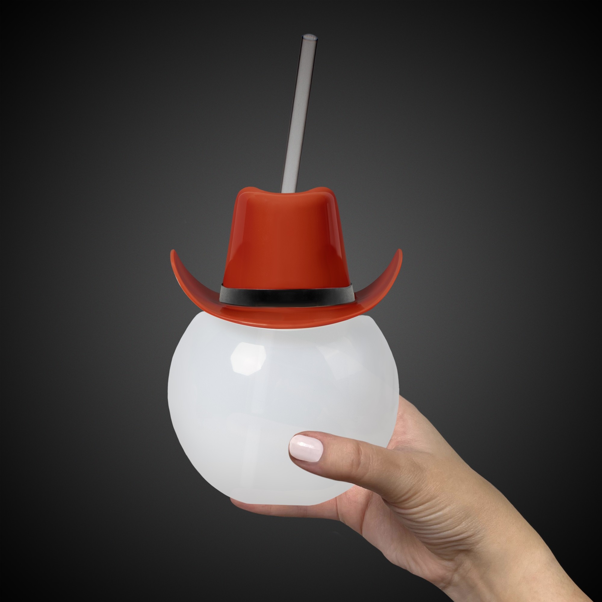 20oz Tumbler Ball Cup with Straw and Brown Hat(hat not assembled) 2