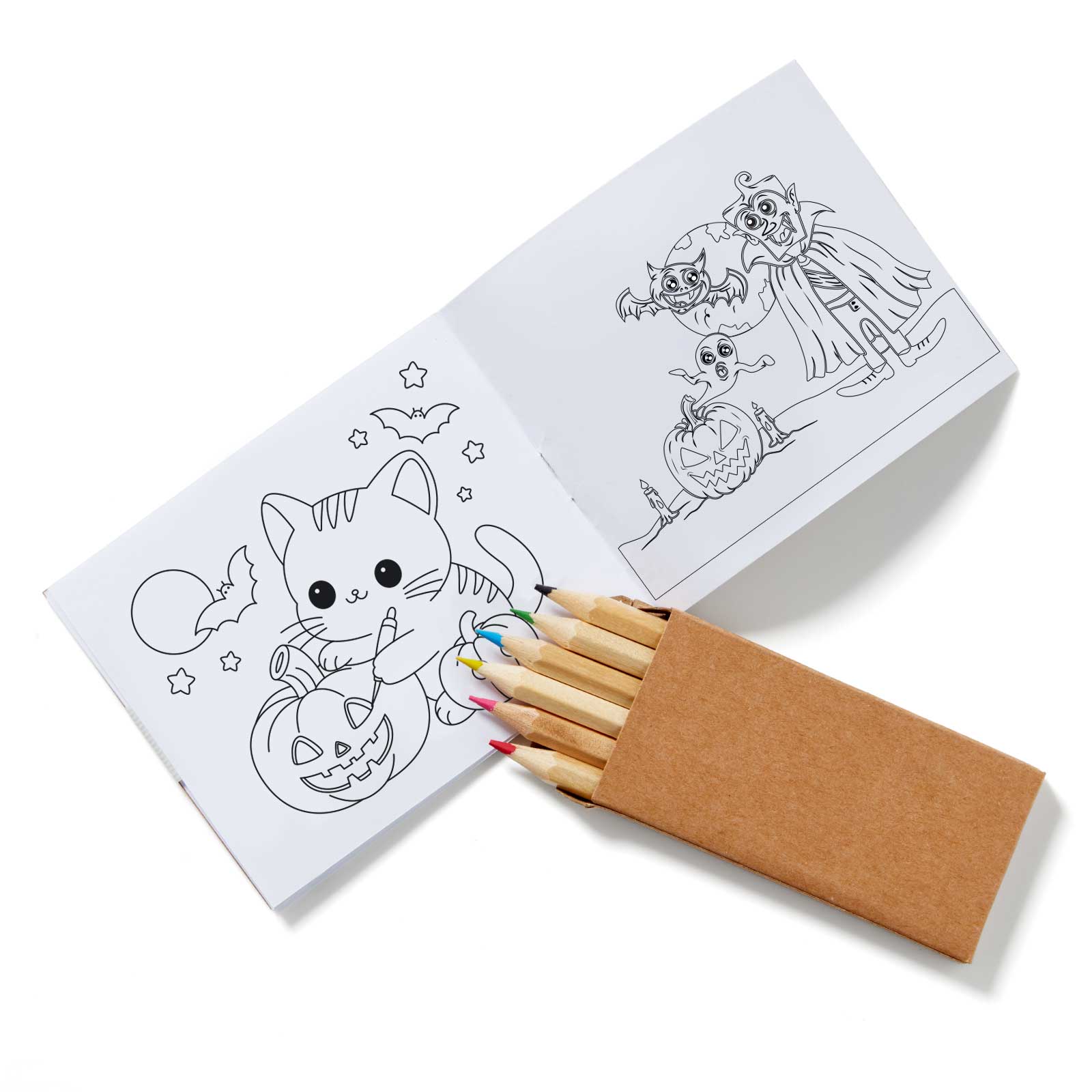 Halloween Kid's Coloring Book & 6-Color Pencil Set 2