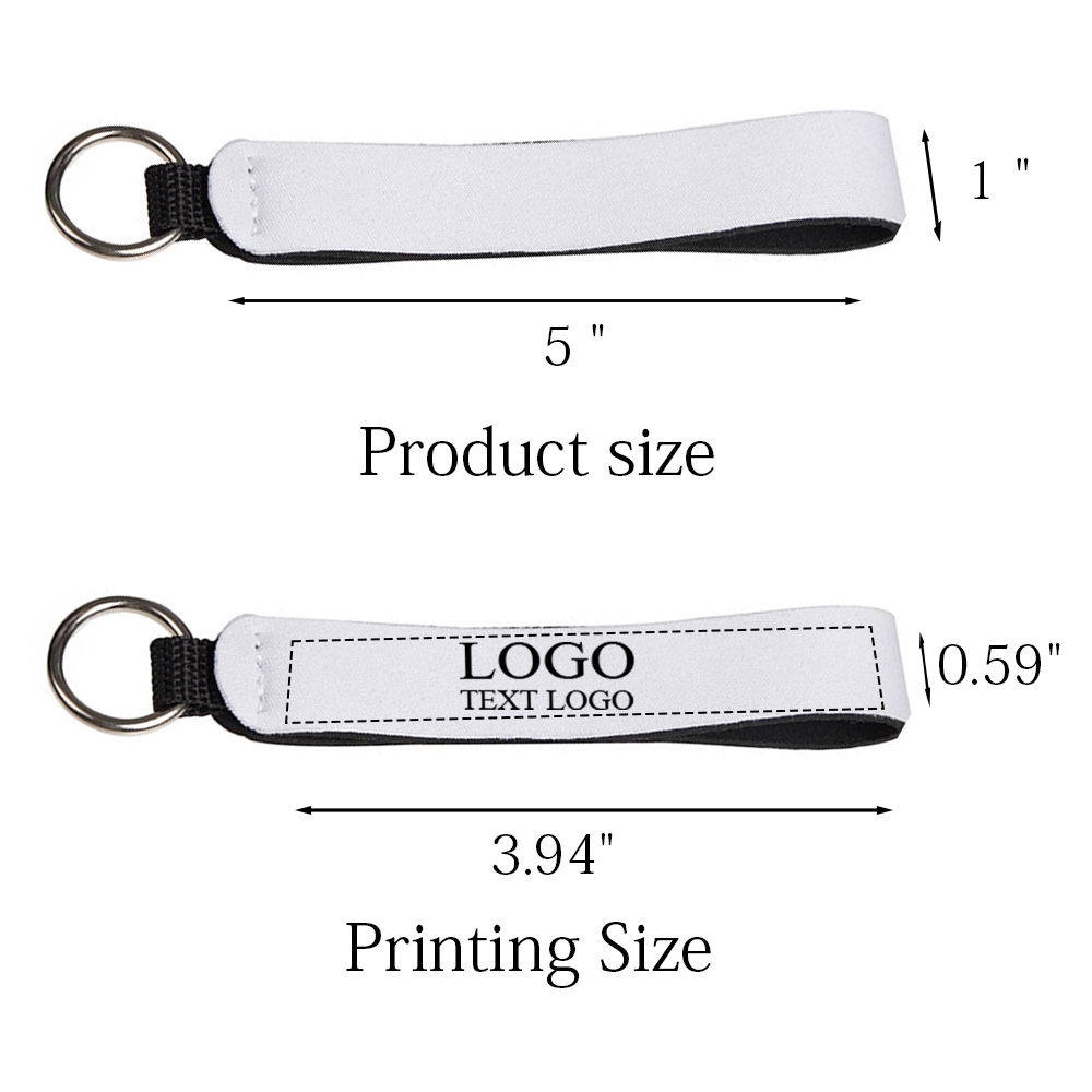 Custom Neoprene Wristlet Keychain Lanyard 3