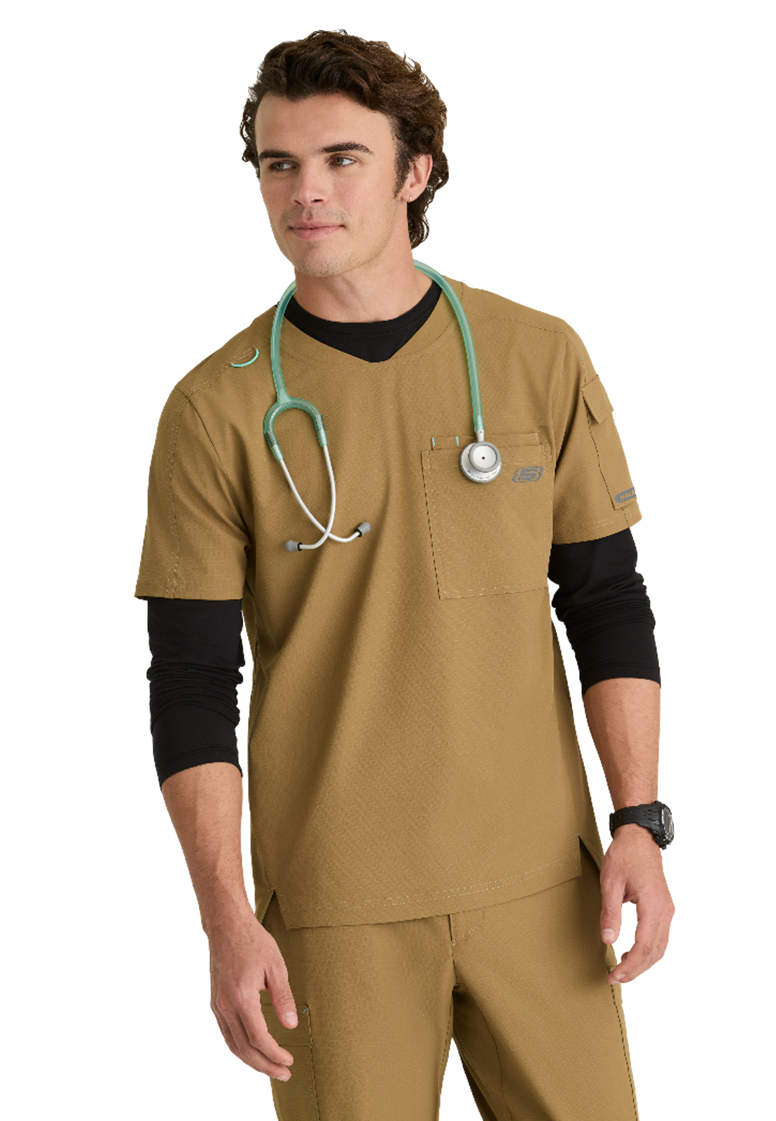 Skechers Ripstop Collection - Men's Three-Pocket Round Neck Station Scrub Top
