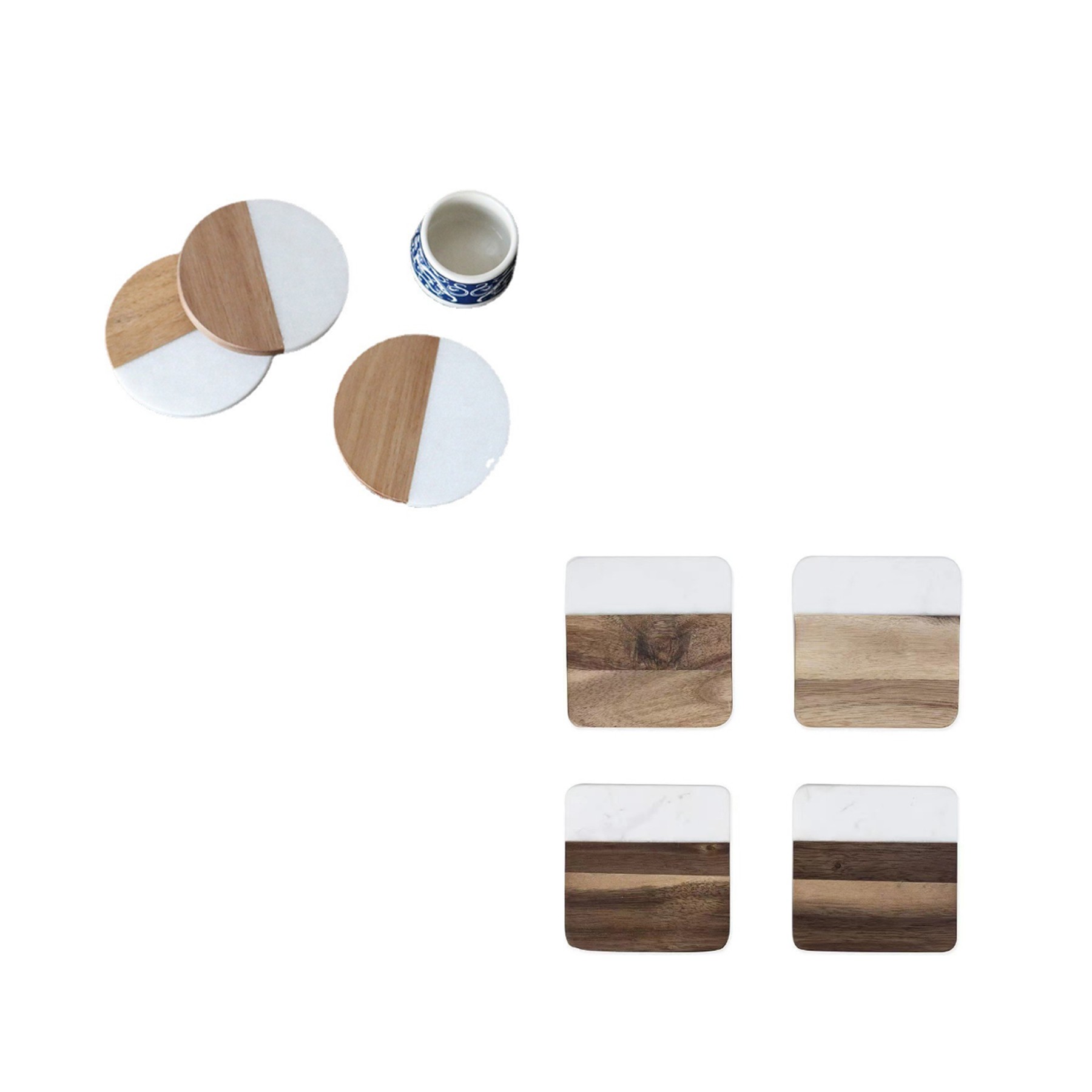 Marble And Wood Coaster 2