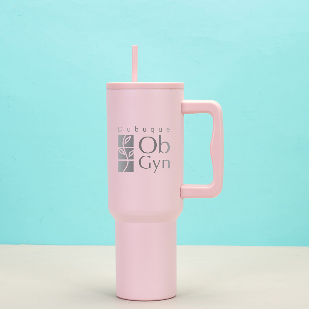 40 OZ Double Walls Stainless Steel Auto Tumbler With Straw And Handle 11
