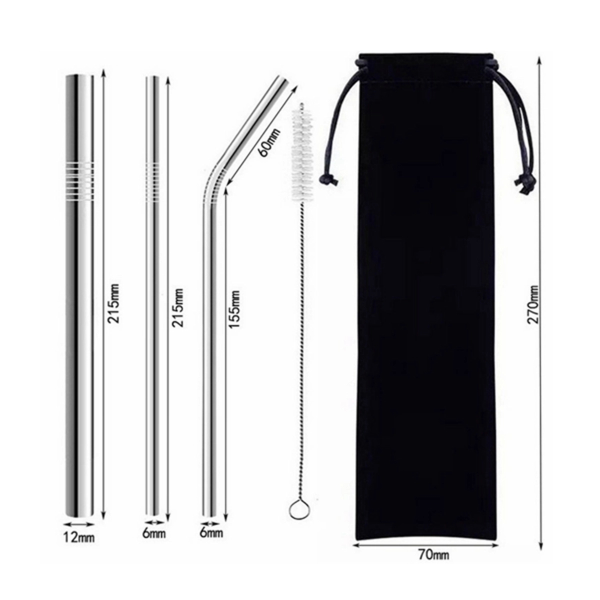 Stainless Steel Straw Set 1